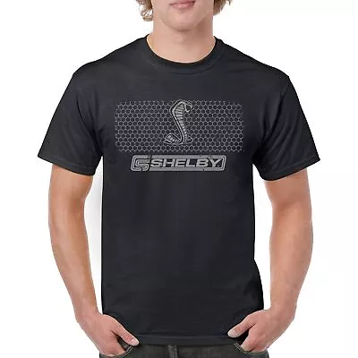 Shelby Logo Honeycomb Grille T-shirt Mustang Cobra Powered By Ford Men's Tee • $19.95