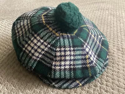 Vintage Shandon Scottish Plaid Newsboy Ireland Wool Hat Pom Pom Top Size 7 1/8 • $30