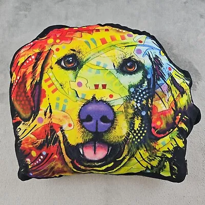 LiLiPi Pillow Multicolor Colorful Neon Tie Lab Retriever Dog Realistic Throw • $17