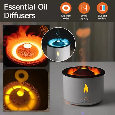 Electric Air Humidifier Aroma Essential Oil Diffuser Flame Volcano Mist Maker AU • $42.99