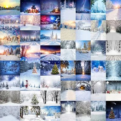 Snow Photography Background Winter Photographic Backdrop Christmas Stage Party • $12.99