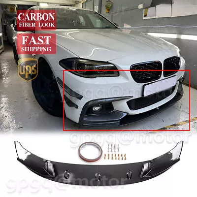 For BMW F10 5 Series 2011-16 Carbon Fiber MP Style 4x Front Bumper Lip Splitter • $69.99