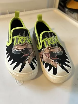 Boy's Jurassic World Size 9 T-Rex Dinosaur Kids Sneakers Shoes Slip On Vans Styl • $17