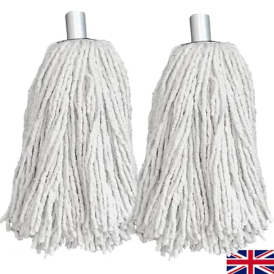 £6.99 • Buy 2x Cotton Mop Heads Replacement String Floor Cleaning Heavy Duty Industrial PY14