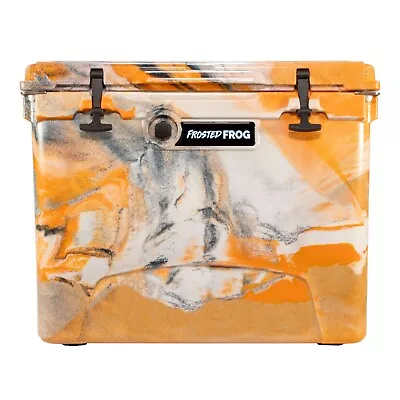 Frosted Frog Towable Orange Camo 60 Quart Heavy Duty Cooler  With Wheels • $349.99