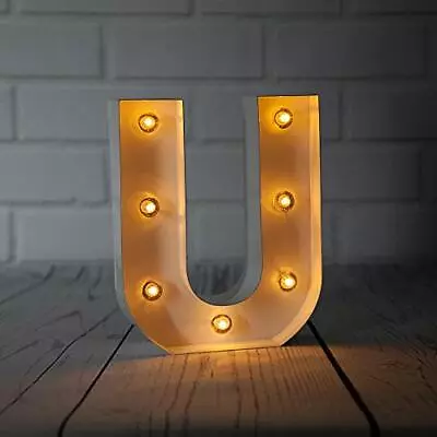 Fantado White Marquee Light Letter 'U' LED Metal Sign (8 Inch Battery Operat... • $9.36