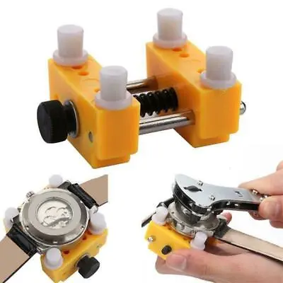 Yellow Holder Adjustable Watchmaker Repair Tool Watch Back Case Cover Opener UK • £8.49