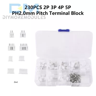 230PCS JST XH2.54mm 2/3/4/5 Pin Board Connectors Plug Mini Micro Male Female Kit • $3.99