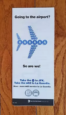 1998 Nyc Subway Bus Jfk La Guardia Airport Timetable Map Nycta Mta Queens Ny • $19.99