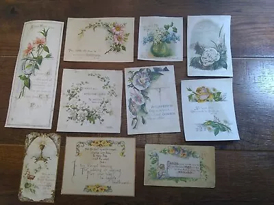 Victorian 1890s  Card. Religious Scripture Flowers. Lot Of 10. (G11) • $14.98