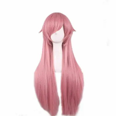 100CM For Future Diary Mirai Nikki Gasai Yuno Pink Cosplay Party Wig • $25.46