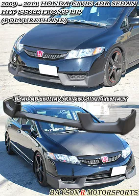 Fits 09-11 Honda Civic 4 Door Sedan HF Style Front Bumper Lip (Urethane) • $149.99