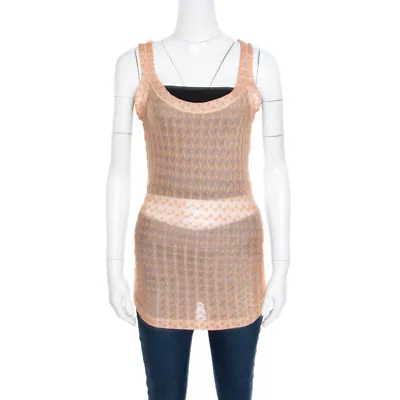 Missoni Pink Embroidered Perforated Knit Sleeveless Top S • $115.50