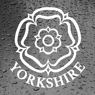 Yorkshire Rose Text Car Sticker Novelty Window Bumper Decal Yorkshire Van Vinyl • £2.45