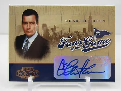 $189 • Buy Charlie Sheen 2004 Playoff Honors Fans Of The Game Autograph Auto- Yankees!!