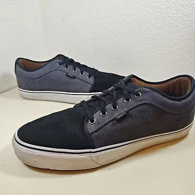 VANS ULTRACUSH PRO Men's 13 Chukka Low Skate Shoes Black Dark Gray Suede Canvas • $39.99