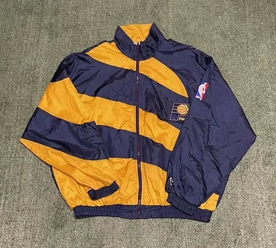 Vintage Pro Player Indiana Pacers NBA Basketball Zip Up Jacket Size 2XL Blue • $100