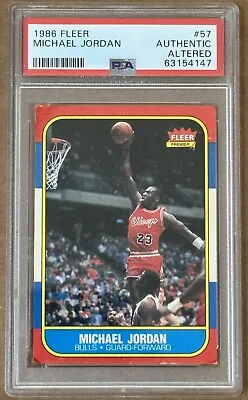 Michael Jordan 1986 Fleer #57 Rc Bulls Hof Psa Authentic Altered • $2200