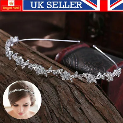 Women Wedding Headband Diamond Gems Ladies Hairband Tiara Rhinestone Crystal UK • £4.39