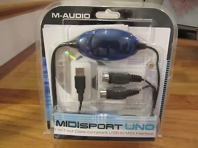 NEW SEALED M-Audio Midisport Uno 1-in/1-out USB To MIDI Interface Cable PC Mac • $37.99