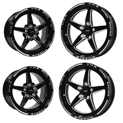 VMS Racing V-Star Drag Pack 15x10 +50 ET & 17x4.5 5X114.3 -25 ET 5x4.5  7.5” BS • $899.95