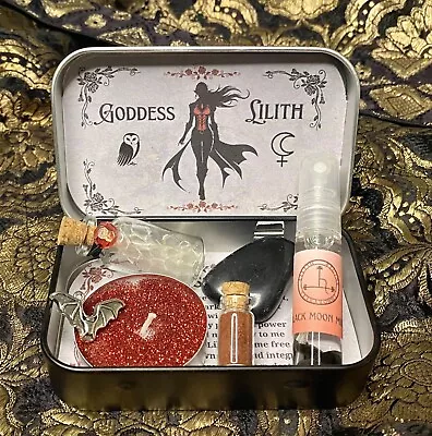 Lilith Shrine Altar Tin Offering Box Witchcraft Box Goddess Decor  Pagan • £16.99