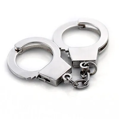 Mini Handcuffs Metal Keychain Keyring Handcuff Key Chain Holder Key Ring • $6.85