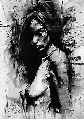 Nude Female ORIGINAL DRAWING Charcoal Modern Figurative Fine Art A3 ONLY 1 DAY • £200