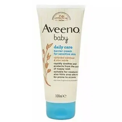 Aveeno Baby Daily Care Cream With Oatmeal & Zinc Oxide 100ml *FREE POST* • £6.50