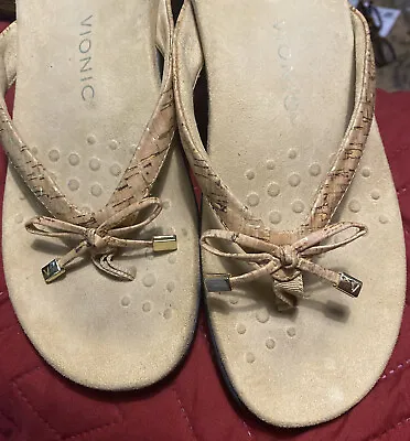 £12.01 • Buy Women's Vionic Orthaheel Bella II Flip Flop Gold Cork Size 10 Sandals