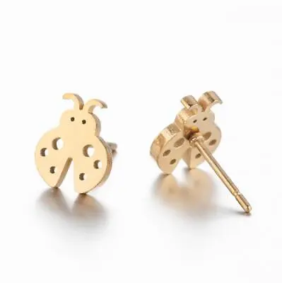2pairs Stainless Steel Ladybug Earrings 4 Colors Jewelry Wholesale FJS198-339 • $2.99