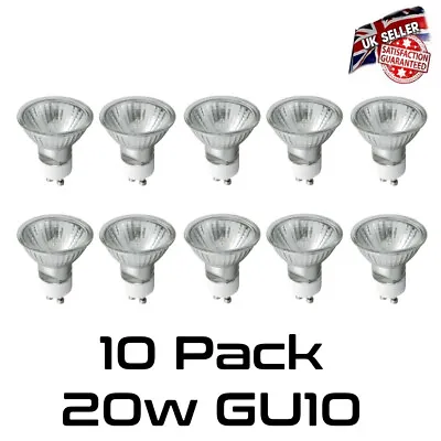 GU10 Bulbs 20w Halogen Spot Light Lamps Pack Of 10 *UK Seller* • £13.95