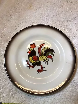 Vintage MCM Metlox Poppytrail RED ROOSTER 6 1/4  BREAD PLATE • $7.99