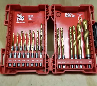 Milwaukee SHOCKWAVE Impact Duty Red Helix Titanium Drill Bit Set • $25