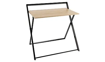 Habitat Compact Folding Office Desk - Black & Oak • £44.99