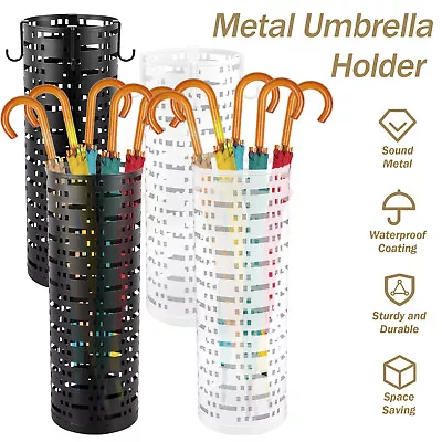 Umbrella Stand Rack Free Standing Round Metal Umbrella Holder Canes FuJzy • $29.29