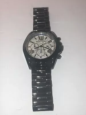 Michael Kors Mk5847 Bradshaw Black Chronograph Pave Dialroman # Watch- Mk5847 • $24.99