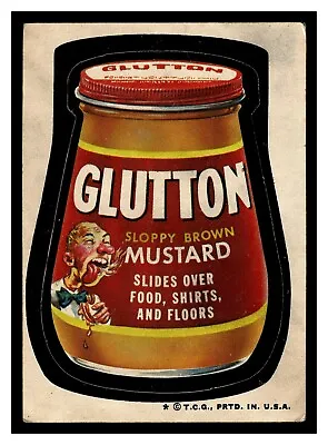1973 Topps Wacky Packages Glutton Sloppy Brown Mustard Series 5 Tan Back • $8