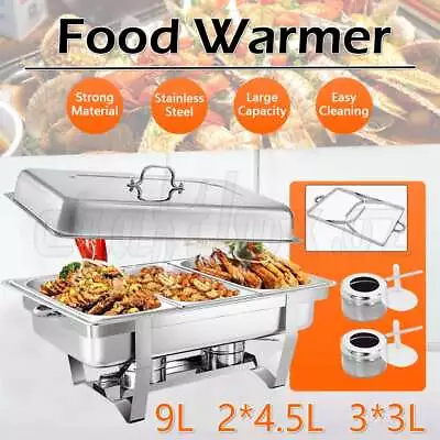 Multi Stainless Steel Bain Marie Chafing Dishes Buffet Food Warmer Pan Heater AU • $34.95