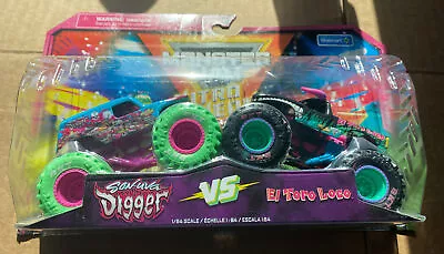 Monster Jam Nitro Neon Son-Uva Digger Vs El Toro Loco Trucks 2-Pack Series 3 • $13.95