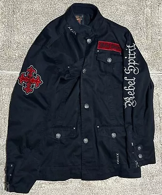 Rebel Spirit Motorcycle Black Coat Jacket Phoenix Griffin Size 3XL / XXXL • $99.95