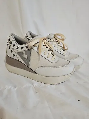 RARE Volatile Cody Y2K Chunky Platform Sneakers Women’s Size 6 White Studded • $54.99