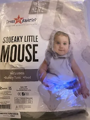 Dress Up America Squeaky Little Mouse 2Pc Infant Halloween Costume-sz 0-6 Months • $19.99