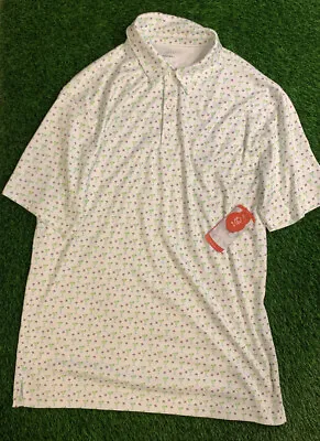BCG Men’s Golf Polo White Margarita Print Size Medium NWT UPF 50 Activewear NEW • $15