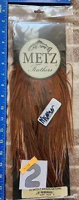 Metz Grade #2  Rooster Saddle Natural Brown Color Umpqua Dry Hackle (no2) • $49.95