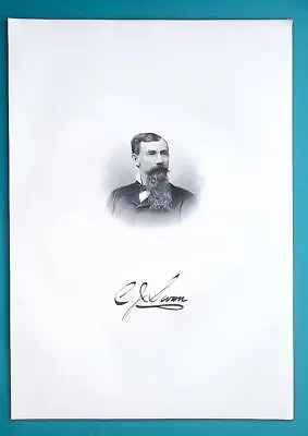 CHARLES SWAN Ohio Lawyer & Free Mason Master - 1883 Antique Portrait Print • $22