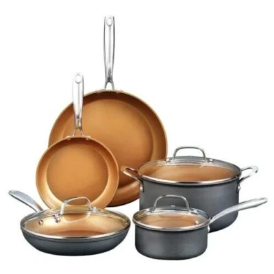 $80 • Buy Gotham Steel Pro Non-Stick 8-piece Hard Anodized Cookware Set
