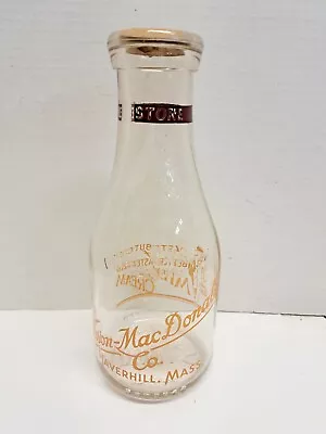 Antique Quart Milk Bottle Wason MacDonald Co. Haverhill Mass. • $22.99