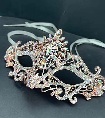 Masquerade Mask For Women Crystal Mask Rhinestone Venetian Party Evening Prom • $31.99