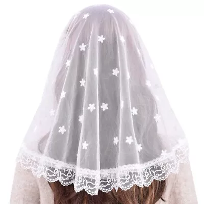 TREORSI White Veil Lace Mantilla Catholic Church Chapel Medium  • $15.77